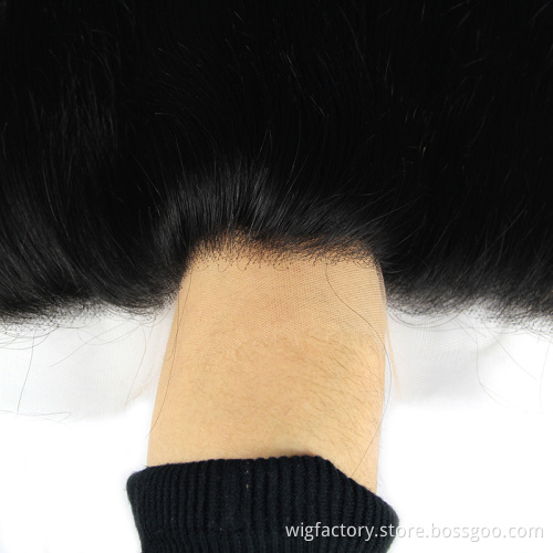 Brazilian human hair bundles with ear to ear 13x6 frontals with transparent lace,pre plucked swiss lace frontal virgin hair